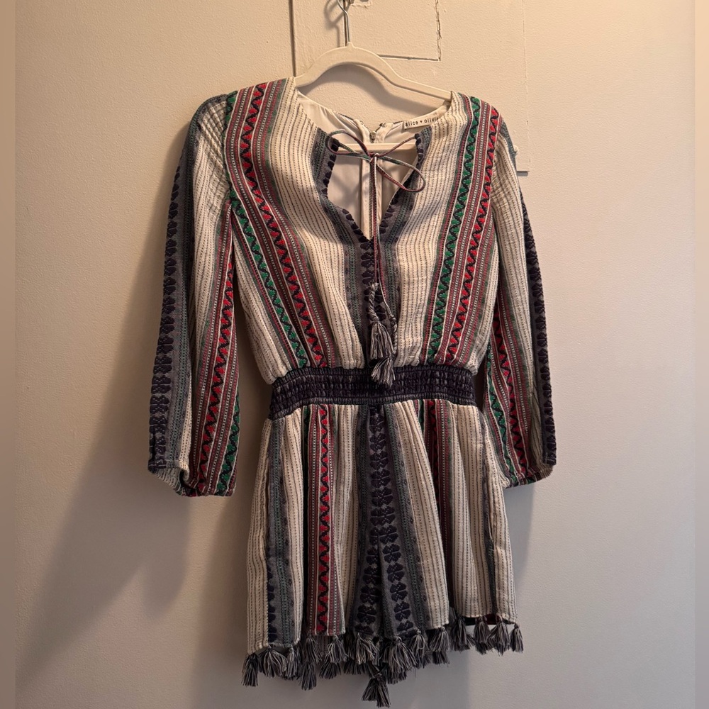 Alice + Olivia Nance Embroidered Romper